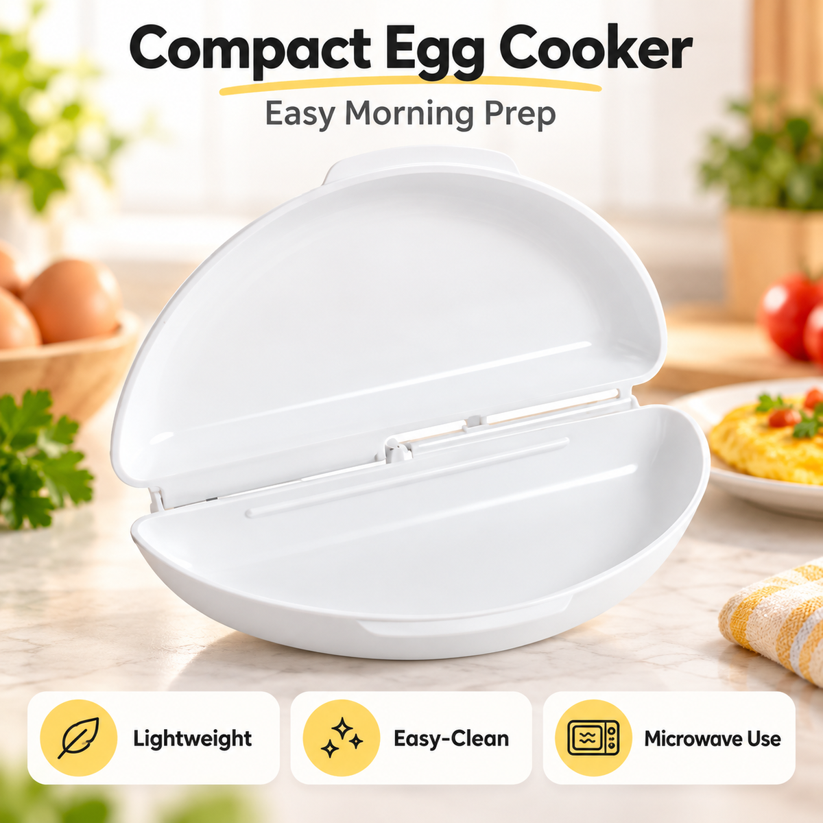 🍳 2-in-1 Microwave Omelet Maker & Egg Cooker – Quick Breakfast Tool