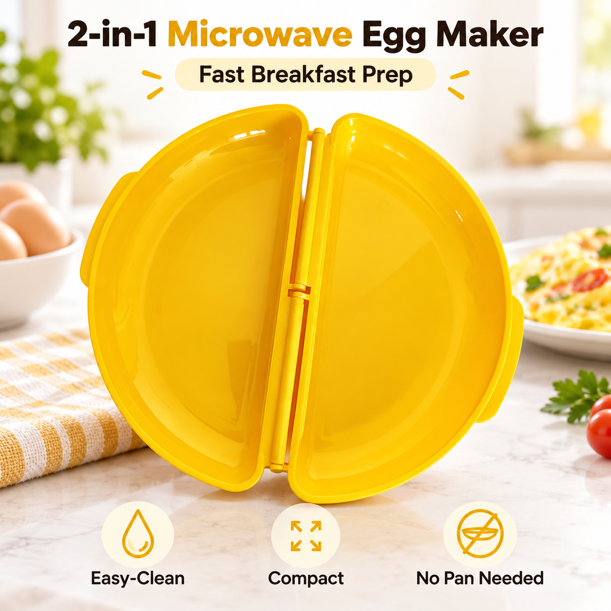 🍳 2-in-1 Microwave Omelet Maker & Egg Cooker – Quick Breakfast Tool