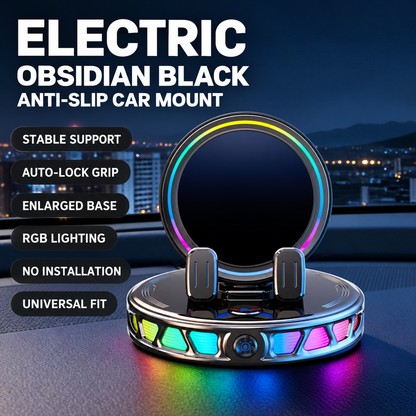 🔋 360° Rotating Wireless Charging Car Phone Mount – RGB Ambient Light, Auto-Lock, Ultra-Stable Suction