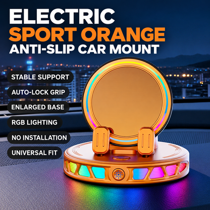 🔋 360° Rotating Wireless Charging Car Phone Mount – RGB Ambient Light, Auto-Lock, Ultra-Stable Suction