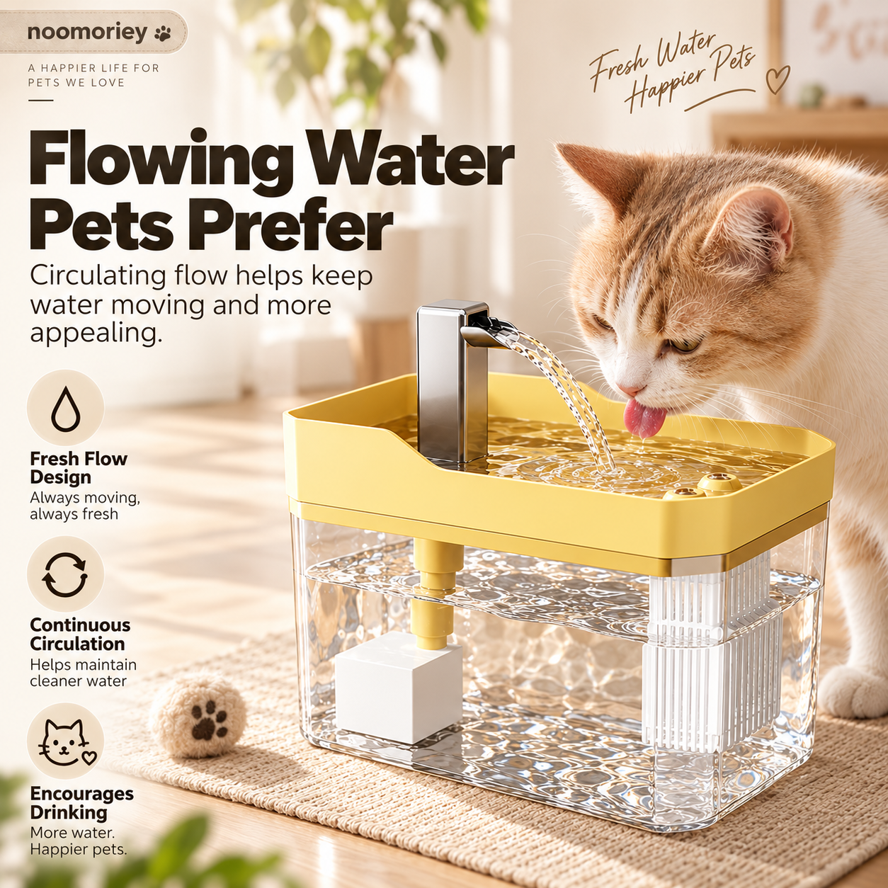 🐶 50% OFF Fresh Flow Pet Water Fountain for Cats & Dogs