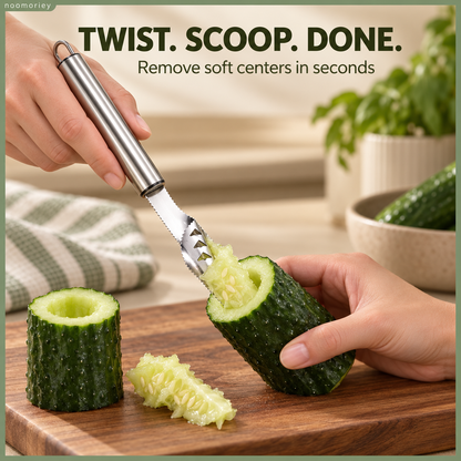 Stainless steel seed remover and pit tool, labor-saving fast seed removal cutting tool, easy-to-clean chili slicer and kitchen utensil for fruits, suitable for home cooking preparation