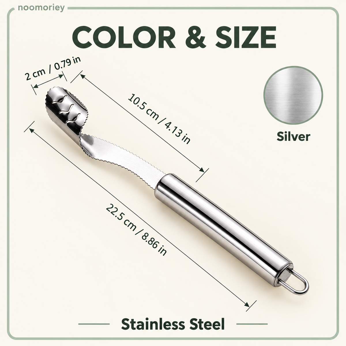 Stainless steel seed remover and pit tool, labor-saving fast seed removal cutting tool, easy-to-clean chili slicer and kitchen utensil for fruits, suitable for home cooking preparation