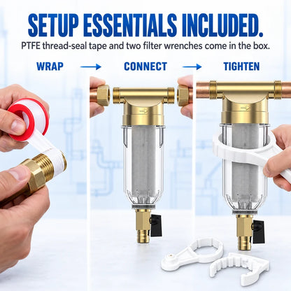 💧 50% OFF Today! Whole House Sediment Water Filter for Cleaner Plumbing & Fresher Daily Water