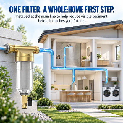💧 50% OFF Today! Whole House Sediment Water Filter for Cleaner Plumbing & Fresher Daily Water