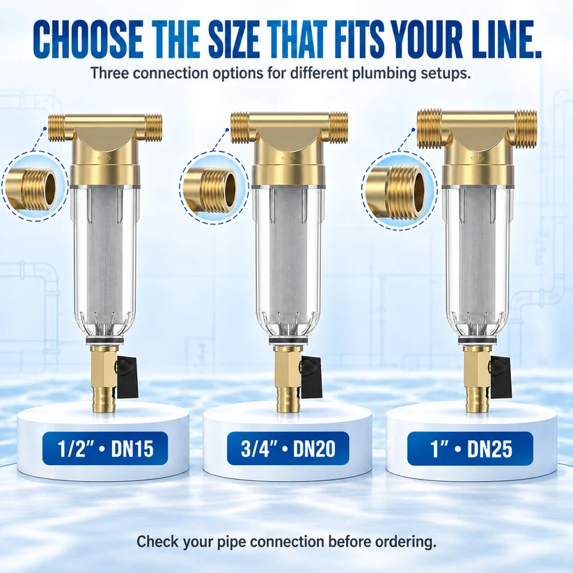 💧 50% OFF Today! Whole House Sediment Water Filter for Cleaner Plumbing & Fresher Daily Water