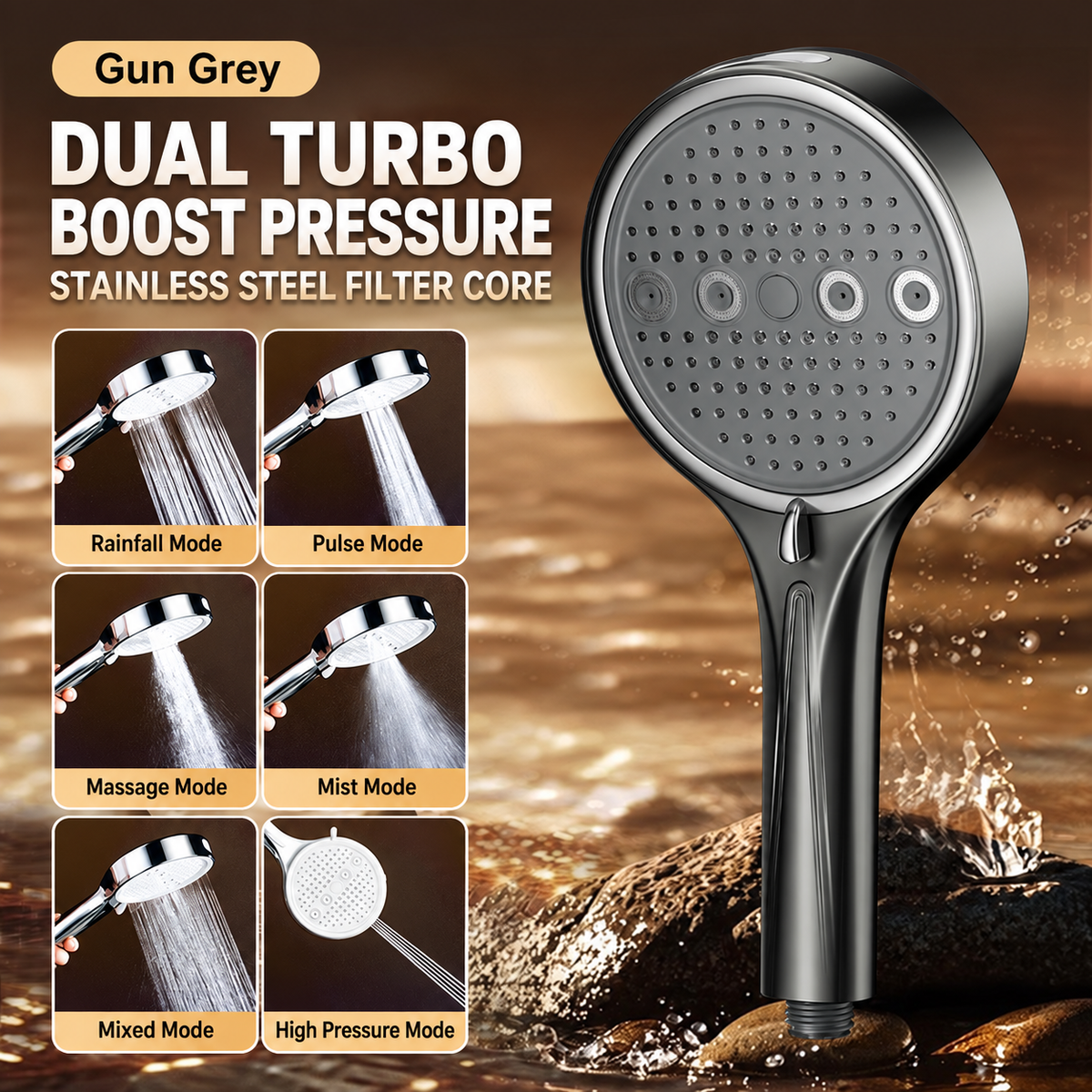 🚿 50% OFF Today! 6-Mode High-Pressure Handheld Shower Head for a Better Daily Rinse