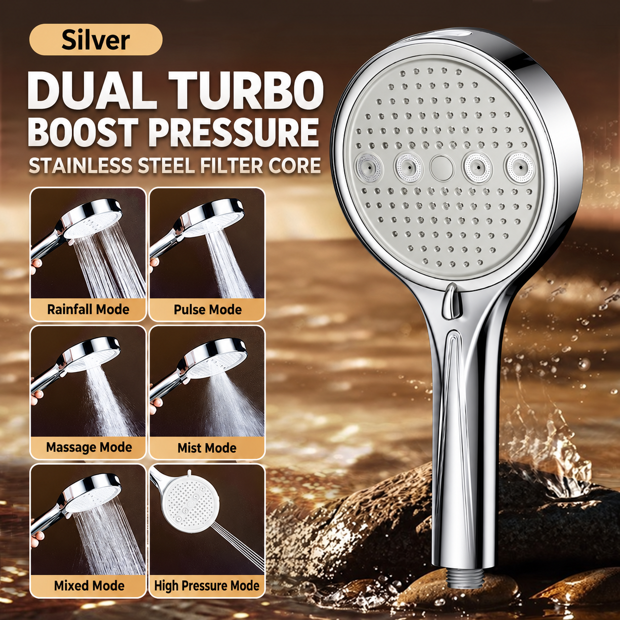 🚿 50% OFF Today! 6-Mode High-Pressure Handheld Shower Head for a Better Daily Rinse