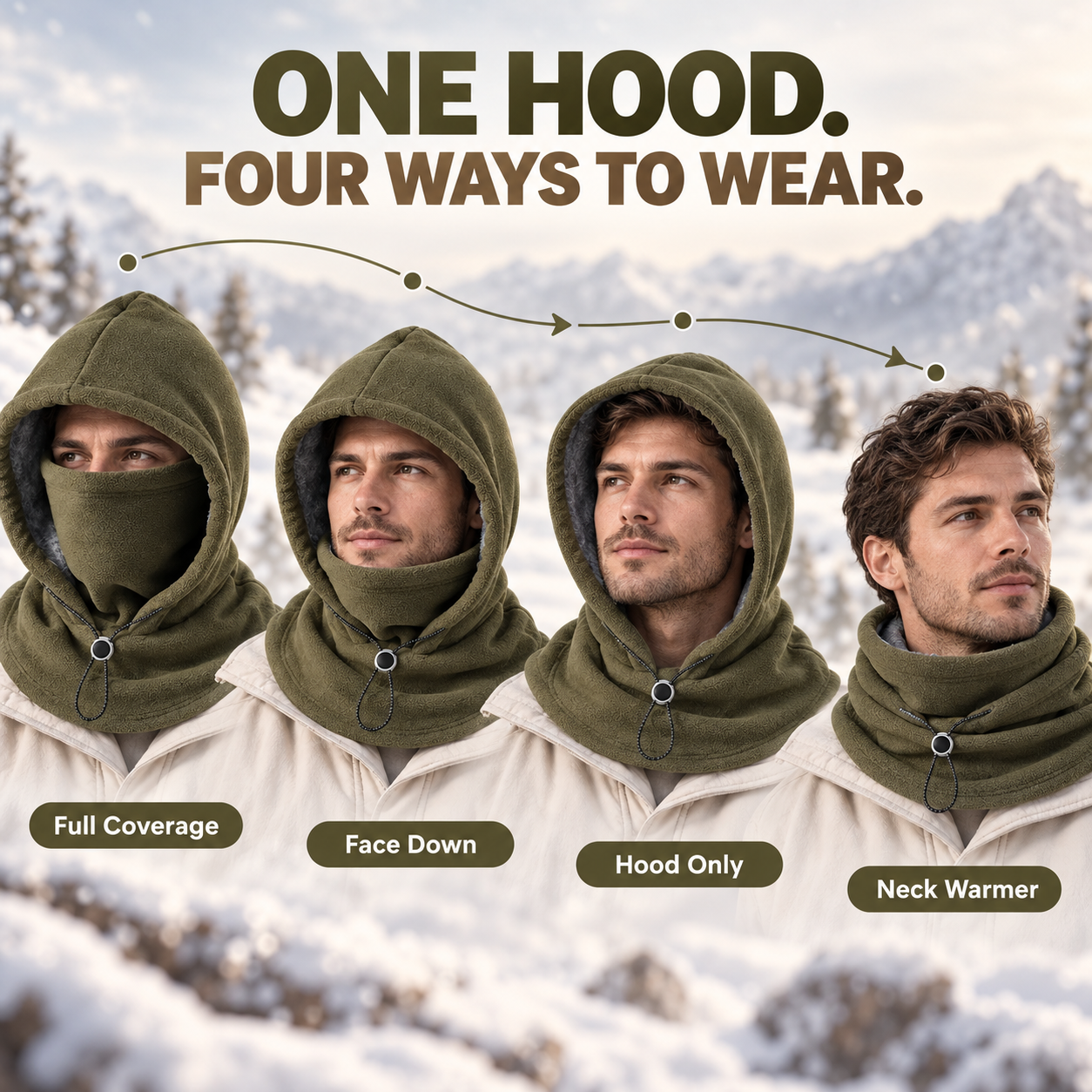 📢LAST DAY 49% OFF🔥 3-in-1 Winter Fleece Balaclava Hood 🧣❄️ Warm Face, Ear & Neck Cover
