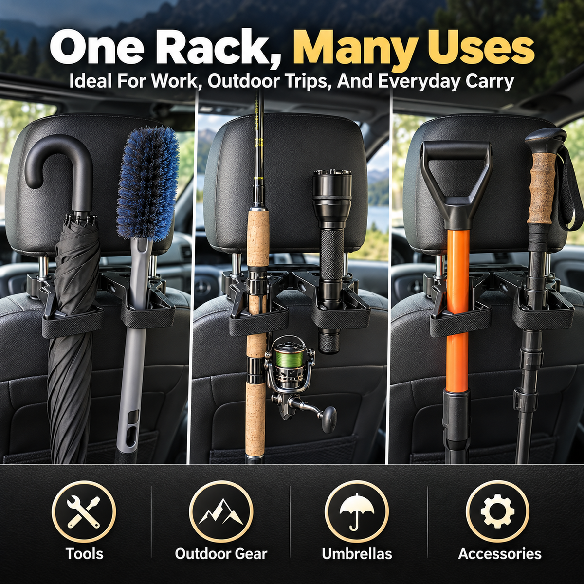 🛡️ 50% OFF Today! Rugged Vehicle Gear Rack for Camping, Work Tools & Travel