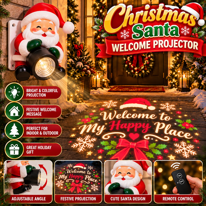 🔥✨Hot Sale🎅 Santa Christmas Welcome Projector – Festive Holiday Doorway Light with Remote Control ✨
