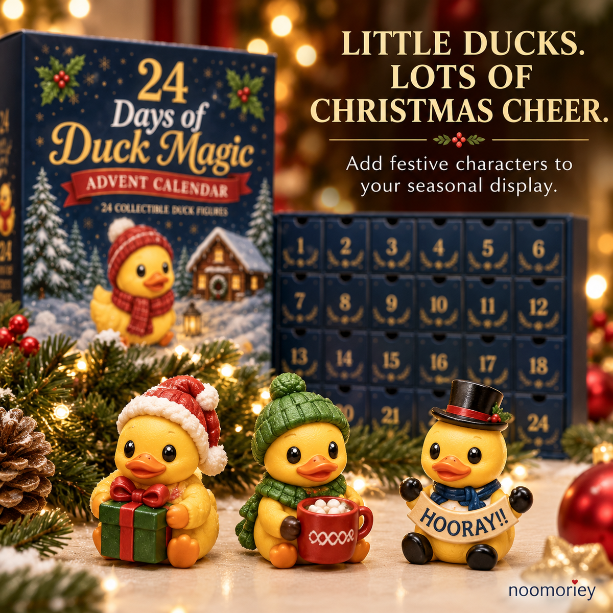 24-Day Duck Advent Calendar – Cute Collectible Duck Figures Christmas Gift Set