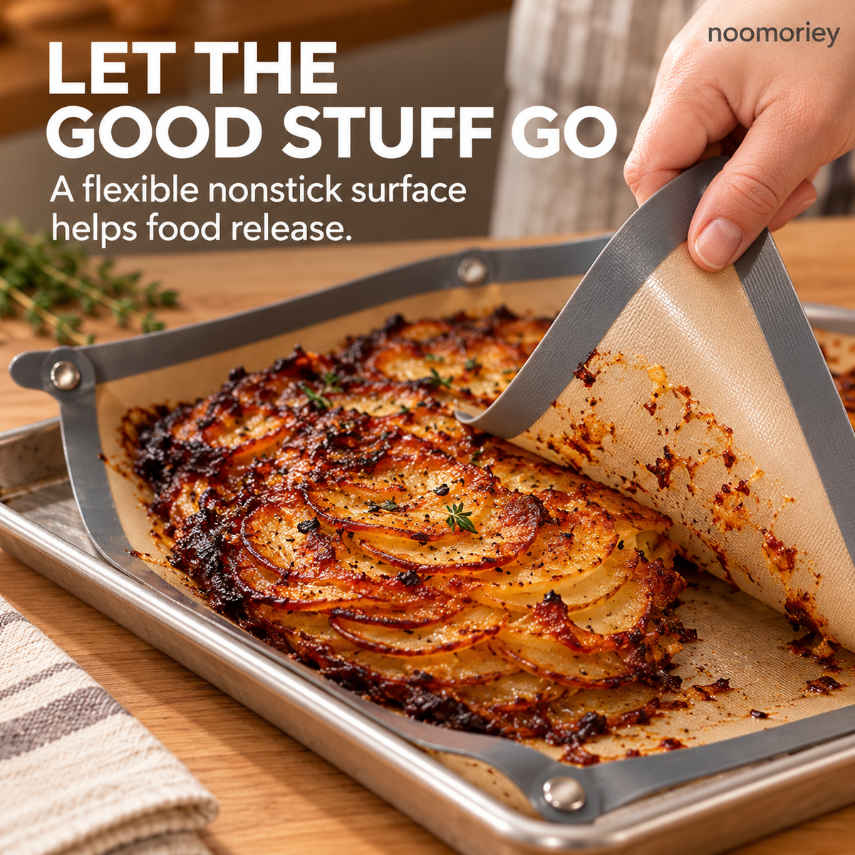 Foldable Nonstick Silicone Baking Tray Liner with Snap-Up Corners