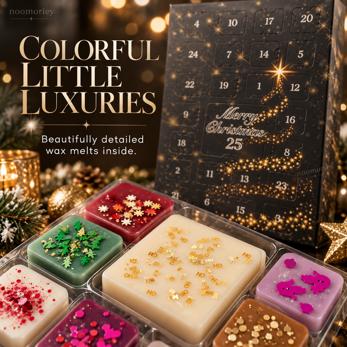 ⏰Only 50 Left!!!🚨—Available While Supplies Last.🎄 25-Day Luxury Wax Melt Advent Calendar – Scented Soy Wax Surprises for Cozy Christmas Moments !!!🎁