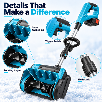 52.8" Foldable Brushless Cordless Snow Shovel – 21V 18,000mAh Battery Included,Perfect for Walkways & Patios