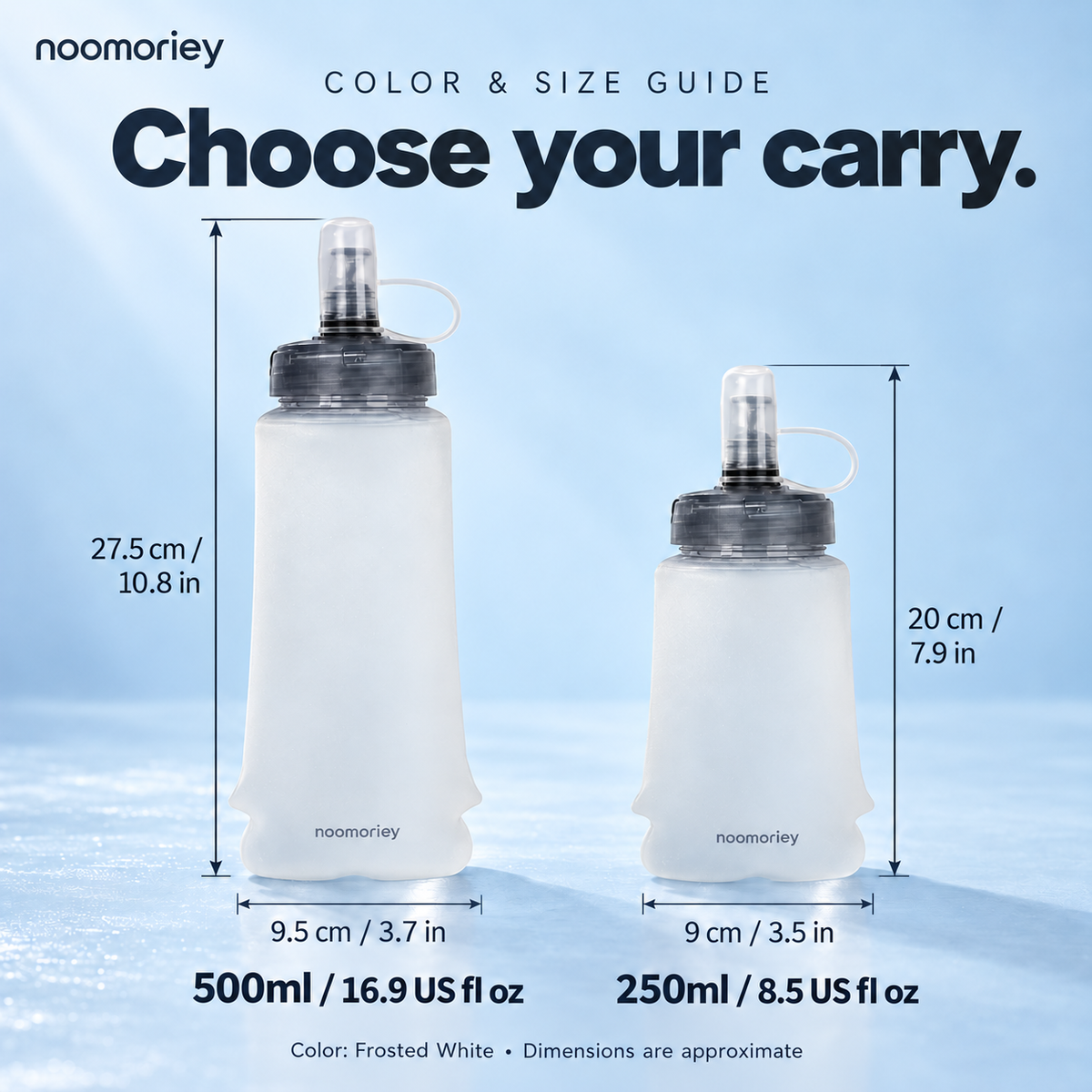 Collapsible Soft Water Bottle, Portable Squeeze Flask for Hiking, Running, Camping & Outdoor Sports
