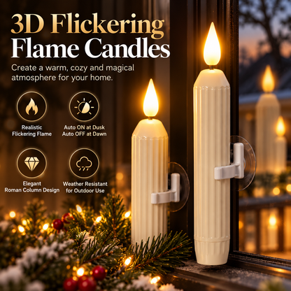 🕯️ 50% OFF Today! 3D Flickering Flameless Window Candle Lights for Cozy Holiday Decor