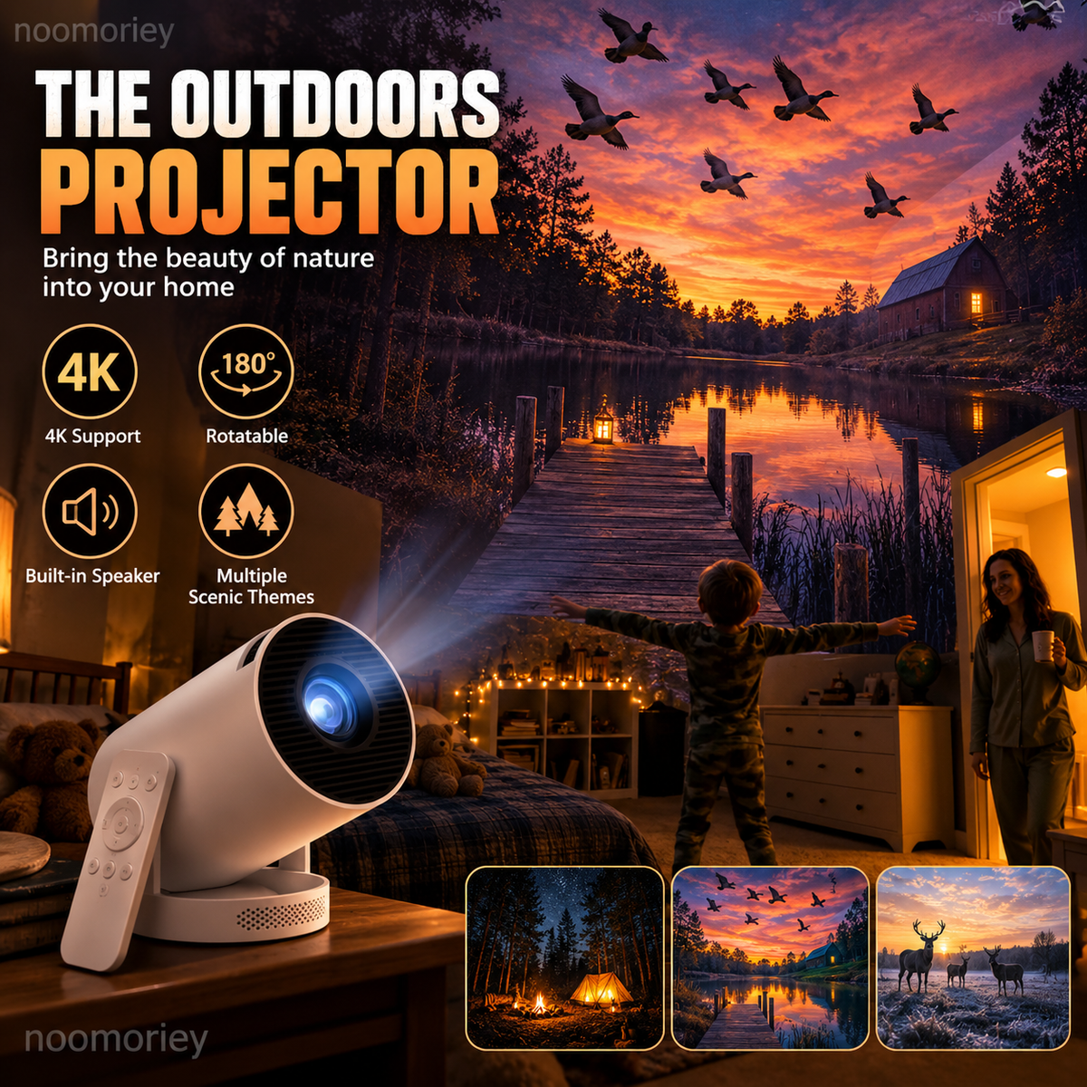 🏕️ Wildscape™ Nature Projector – Transform Any Room Into A Magical Outdoor Escape