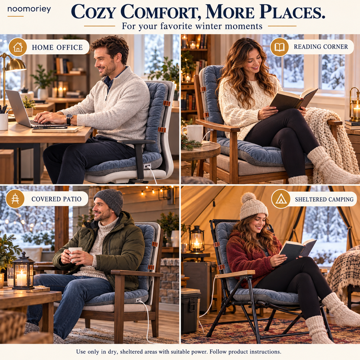 🔥 Cozy Heated Chair Cushion – Plush Seat & Back Warmer with Adjustable Heat & Timer！！！