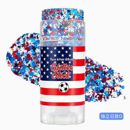 🦅4th of July Glitter Stick✨Red, White & Blue Body & Hair Sparkle