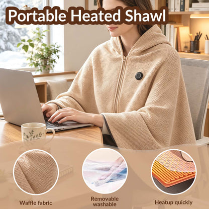 Portable Heated Shawl – Wearable Electric Heating Wrap