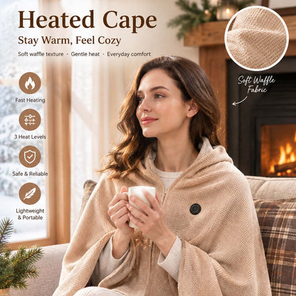 Portable Heated Shawl – Wearable Electric Heating Wrap