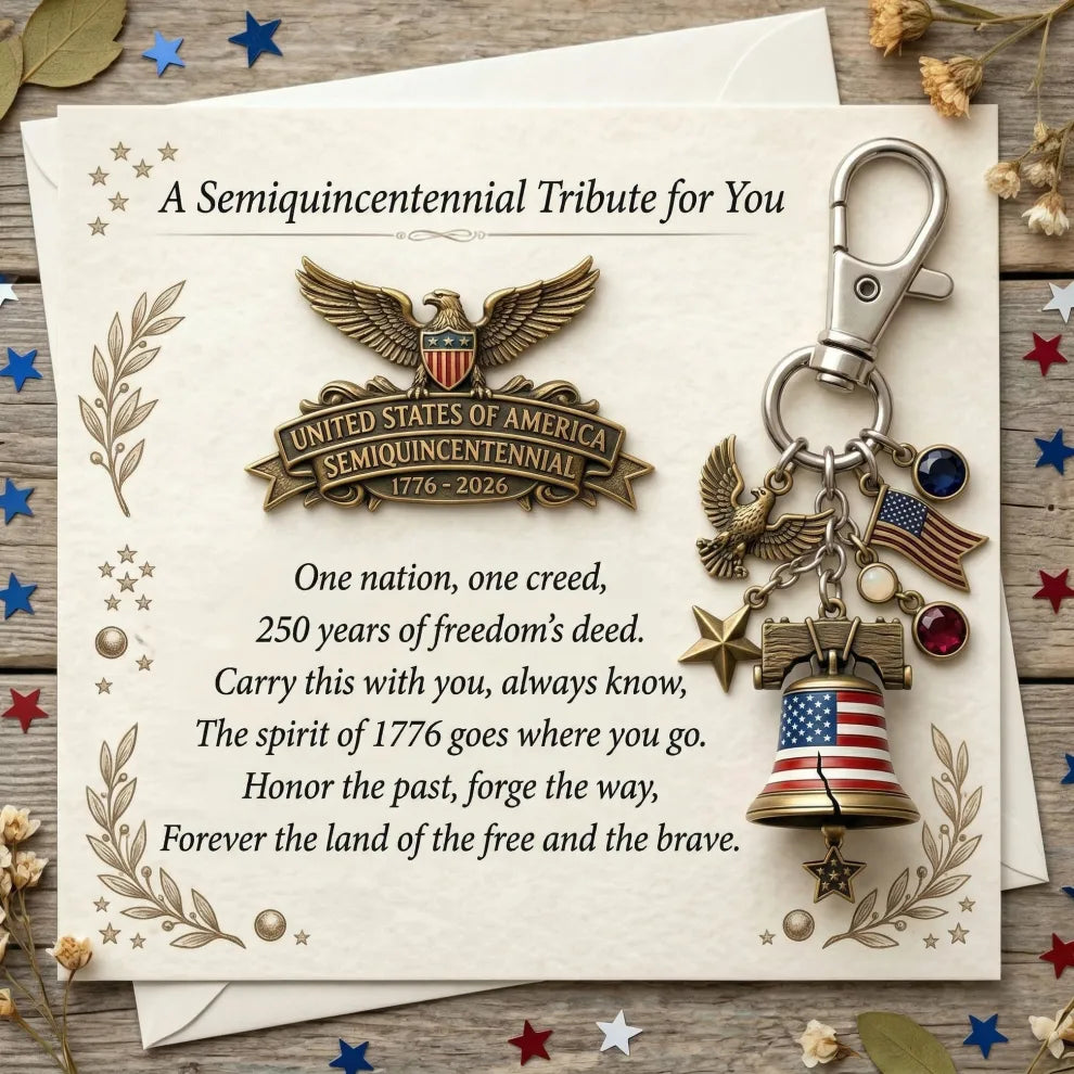 🇺🇸🎖️Celebrate 250 years of American freedom Set: Card + Lapel Pin + Keychain