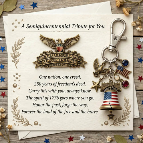 🇺🇸🎖️Celebrate 250 years of American freedom Set: Card + Lapel Pin + Keychain