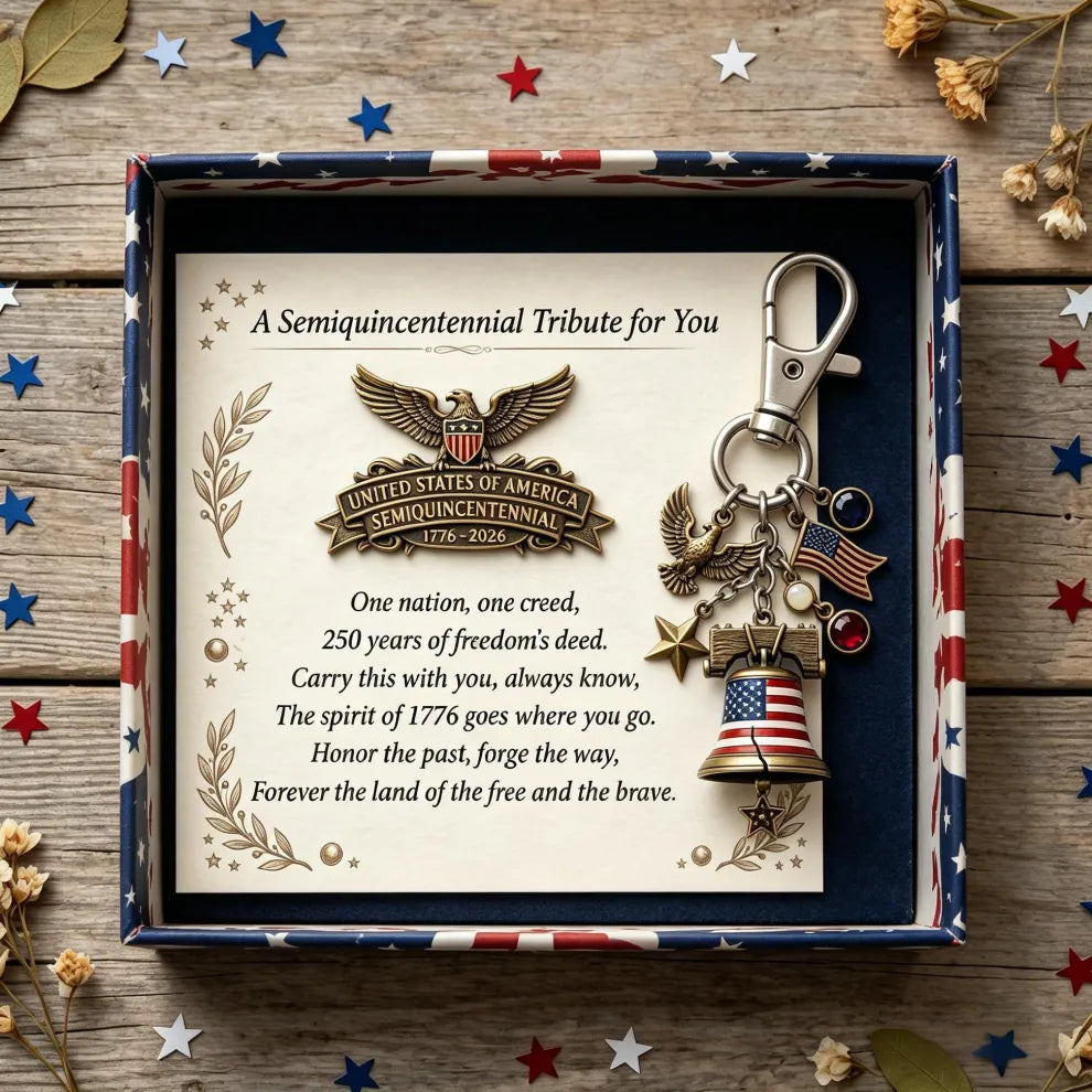 🇺🇸🎖️Celebrate 250 years of American freedom Set: Card + Lapel Pin + Keychain