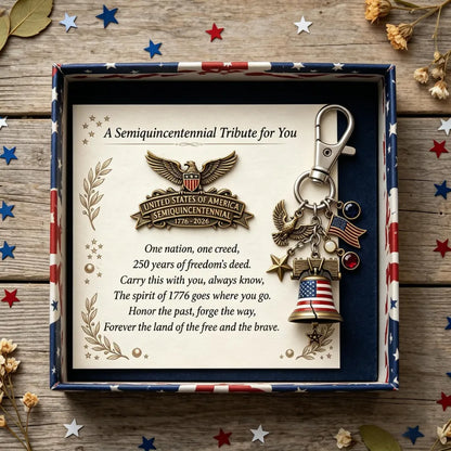 🇺🇸🎖️Celebrate 250 years of American freedom Set: Card + Lapel Pin + Keychain