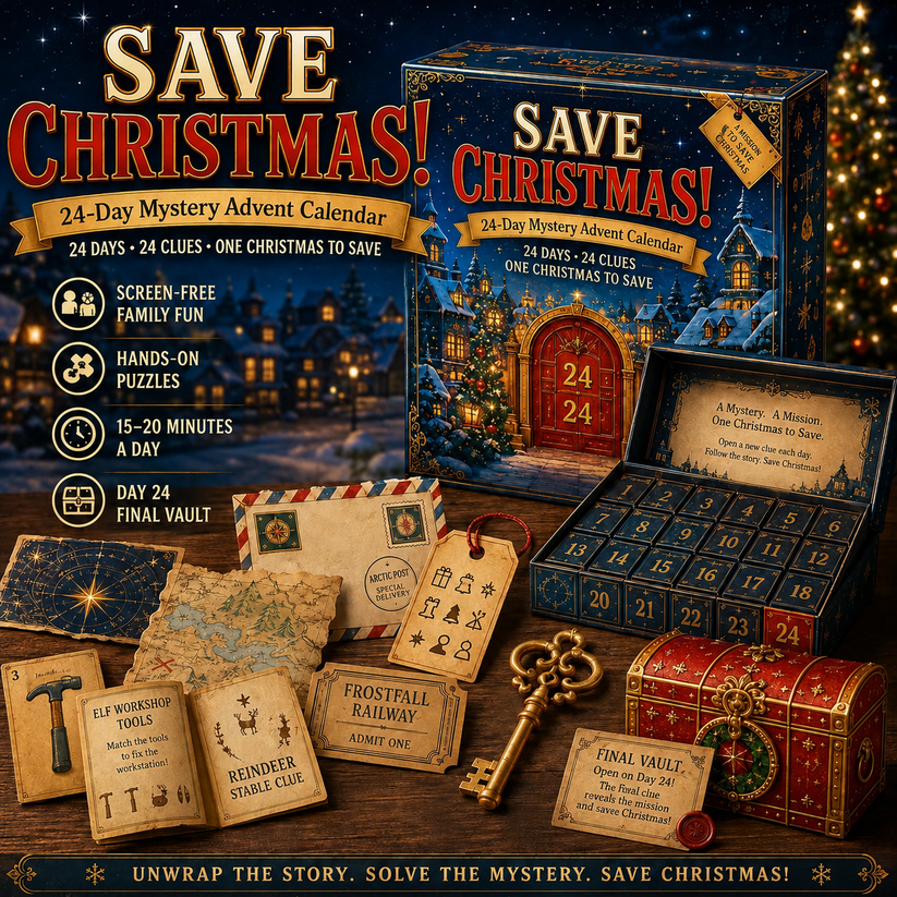 ⏳ Last Day 50% OFF – 🎁✨24-Day Mystery Adventure Advent Calendar Collection | 24 Clues, Hands-On Puzzles & One Final Reveal