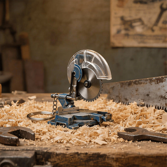 🛠️ 2-in-1 Mini Mitre Saw Keychain: Portable Cutting Tool + Collector's Item for Tool Enthusiasts