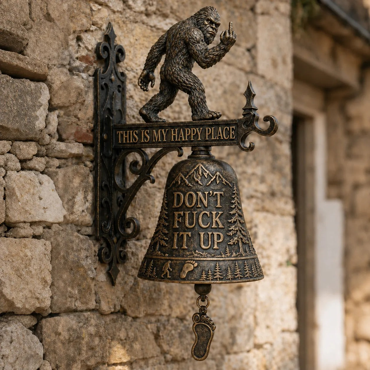 💥 49% OFF Funny Wall Bell – Rustic Sasquatch Doorbell Decor