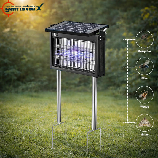 Solar Mosquito Zapper – Waterproof, Smart Light Sensor, Rechargeable – Indoor/Outdoor Bug Killer