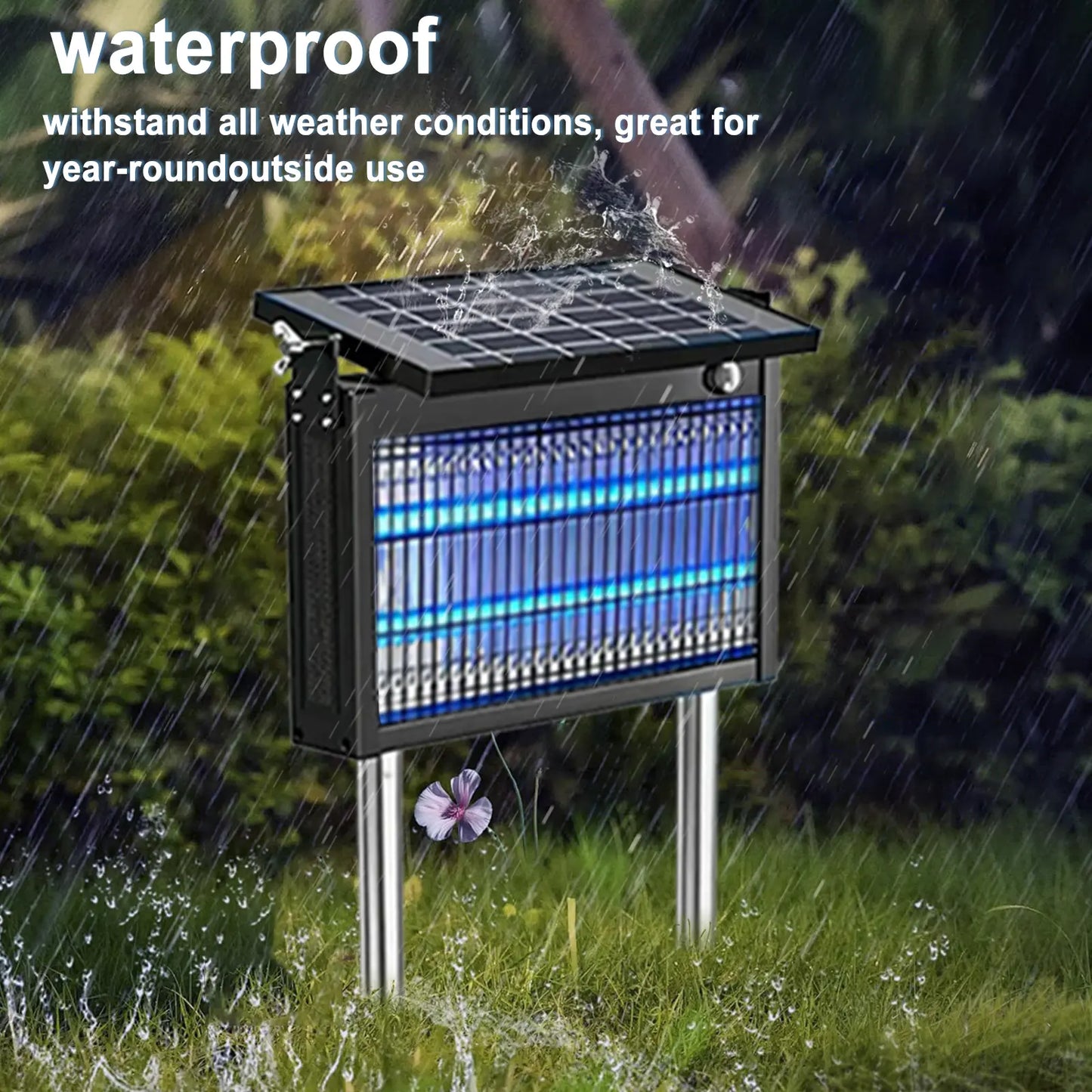 Solar Mosquito Zapper – Waterproof, Smart Light Sensor, Rechargeable – Indoor/Outdoor Bug Killer