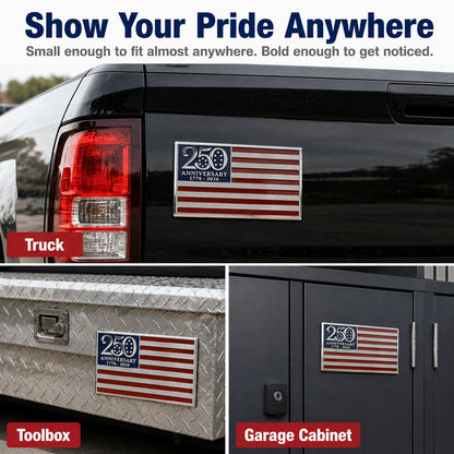 2 PCS 250th Anniversary Metal Flag Emblem★