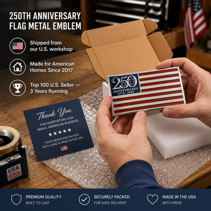 2 PCS 250th Anniversary Metal Flag Emblem★