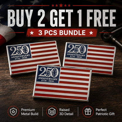 2 PCS 250th Anniversary Metal Flag Emblem★