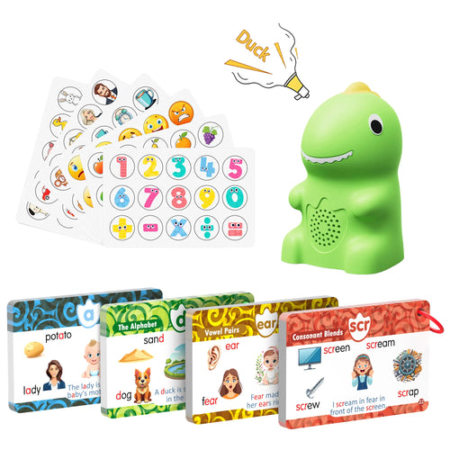Dinosaur Talking Flash Cards for Kids | 148 Cards & 592 Words