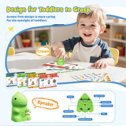 Dinosaur Talking Flash Cards for Kids | 148 Cards & 592 Words