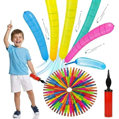 100PCS Rocket Balloon Launcher Set | Flying Party Balloons for Kids & Family Fun