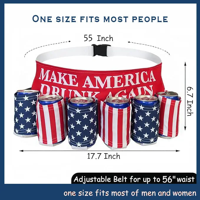 Patriotic USA Flag 6-Pack Drink Belt