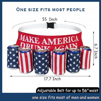 Patriotic USA Flag 6-Pack Drink Belt