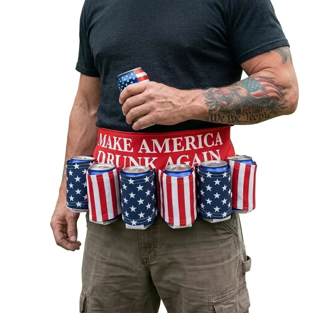 Patriotic USA Flag 6-Pack Drink Belt