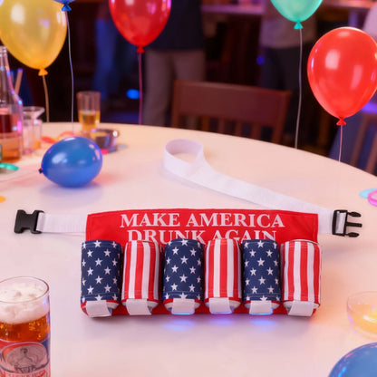 Patriotic USA Flag 6-Pack Drink Belt
