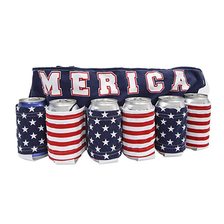 Patriotic USA Flag 6-Pack Drink Belt