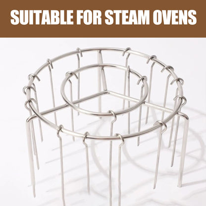 2 Pack Stainless Steel Air Fryer Skewer Rack, 360° No Flip Kabob Grill Stand