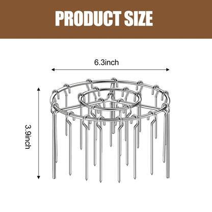 2 Pack Stainless Steel Air Fryer Skewer Rack, 360° No Flip Kabob Grill Stand