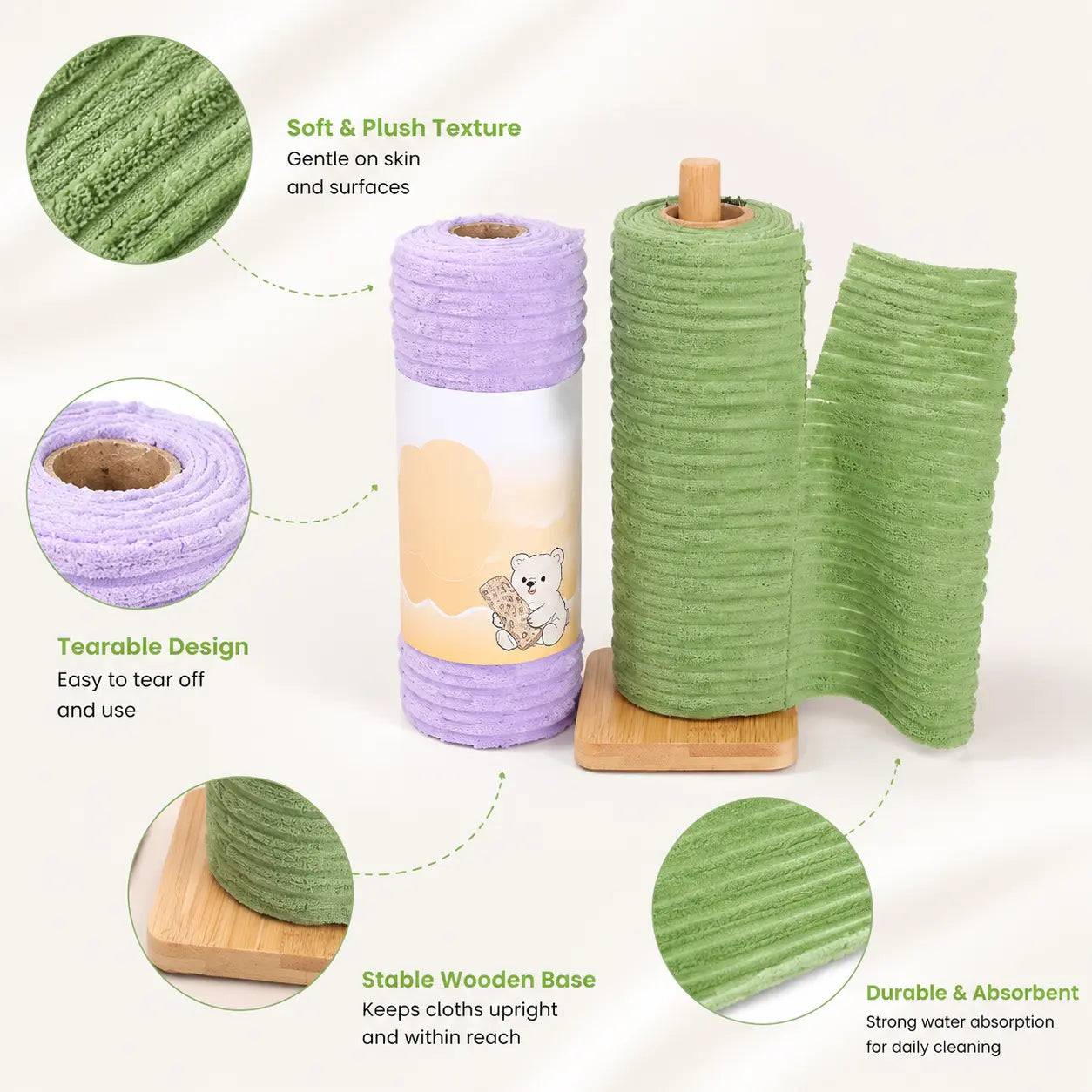🌟 Premium Reusable & Antibacterial Cleaning Cloth Roll 🌟