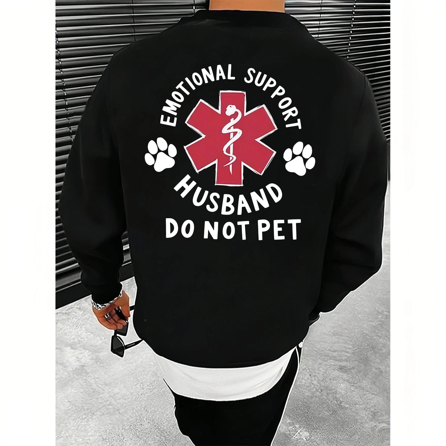 Emotional Support Husband Shirt, Funny Do Not Pet Medical Symbol T Shirt For Spouses